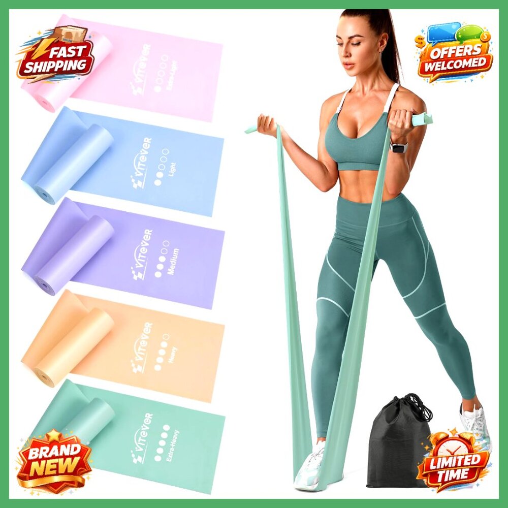 5-Level Resistance Bands Set for Strength Training, Pilates, Yoga